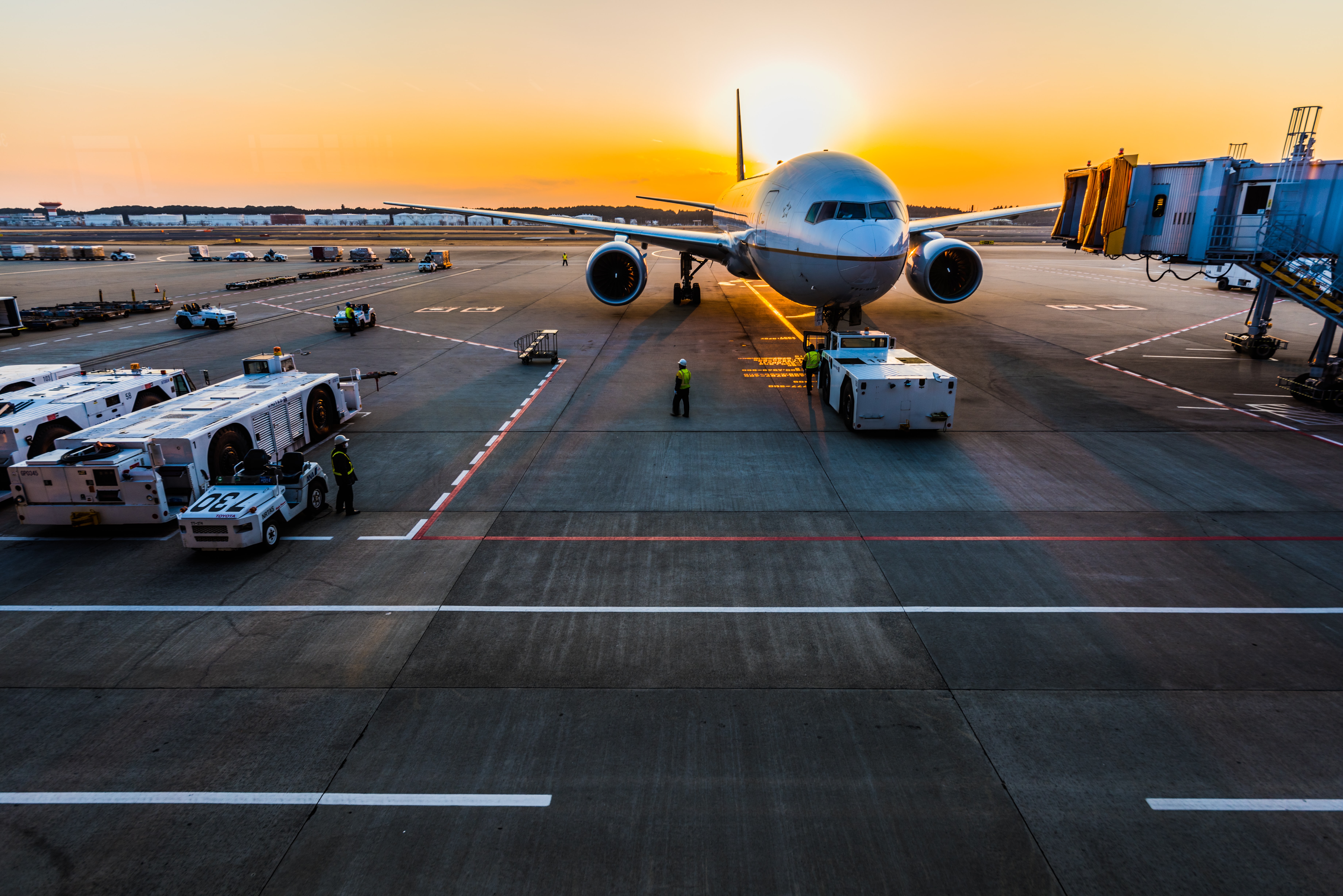 Plane in an airport