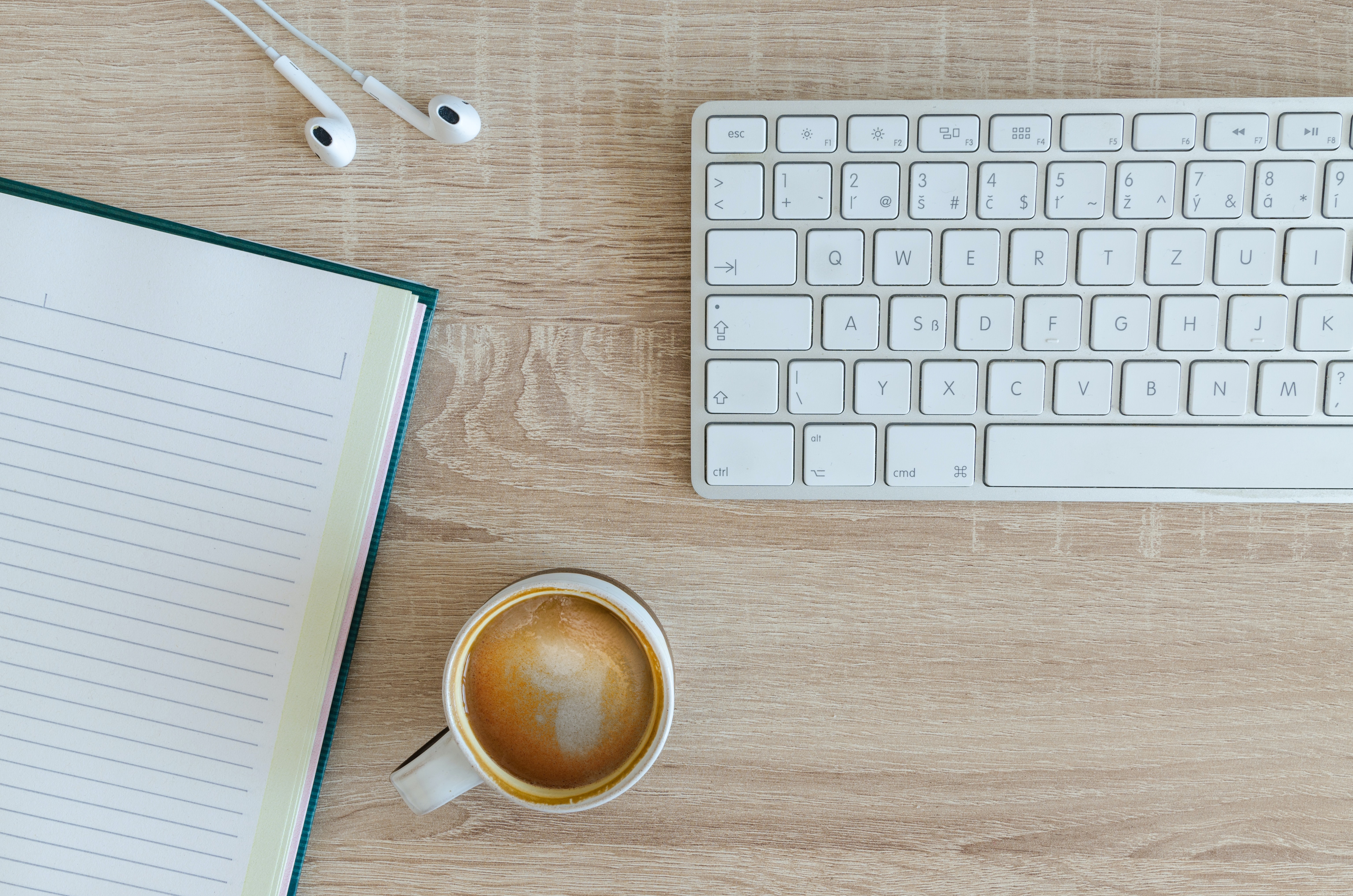 Notebook and keyboard